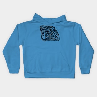 Manta Ray Block Print Kids Hoodie